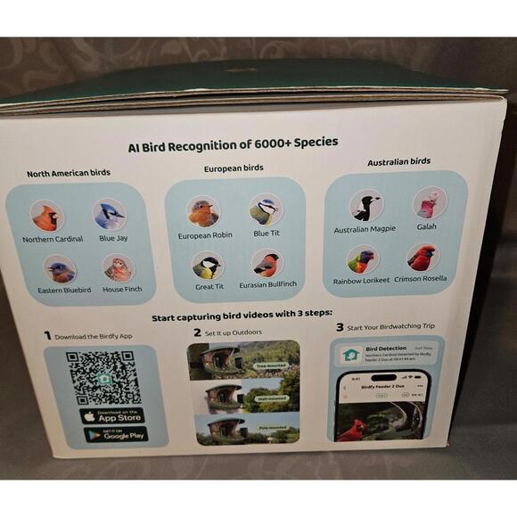 Birdfy 2 DUO Smart Bird Feeder 3 Lenses & 2 Cameras, Dual Angles, Solar-Powered - Picture 4 of 6